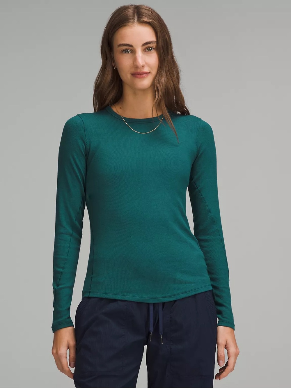 Lululemon Hold Tight Long-Sleeve Shirt - Storm Teal, Size 8